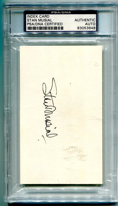 Stan Musial Autographed Index Card (Psa/Dna)