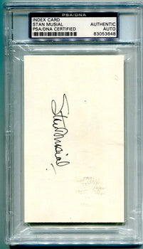 Stan Musial Autographed Index Card (Psa/Dna)