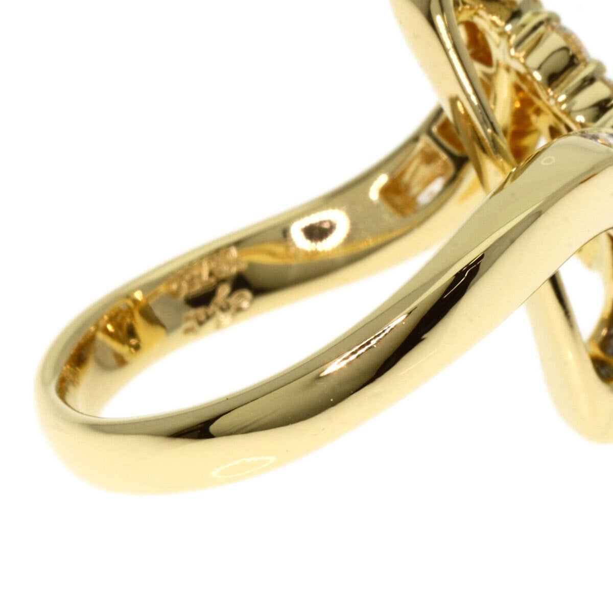 Jeunet Ring Sapphire Diamond K18 Yellow Gold
