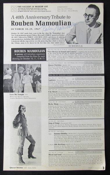 Rouben Mamoulian Director Autographed Magazine
