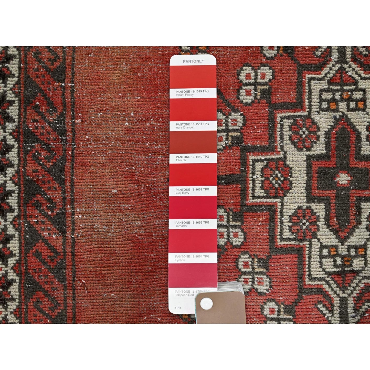 3'9"X6'2" Blush Red Vintage Zoroastrian Balooch Hand Knotted 100% Wool Rug