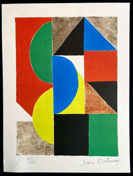 Sonia Delaunay Lithograph Coa Signed Op Numbered Crayon