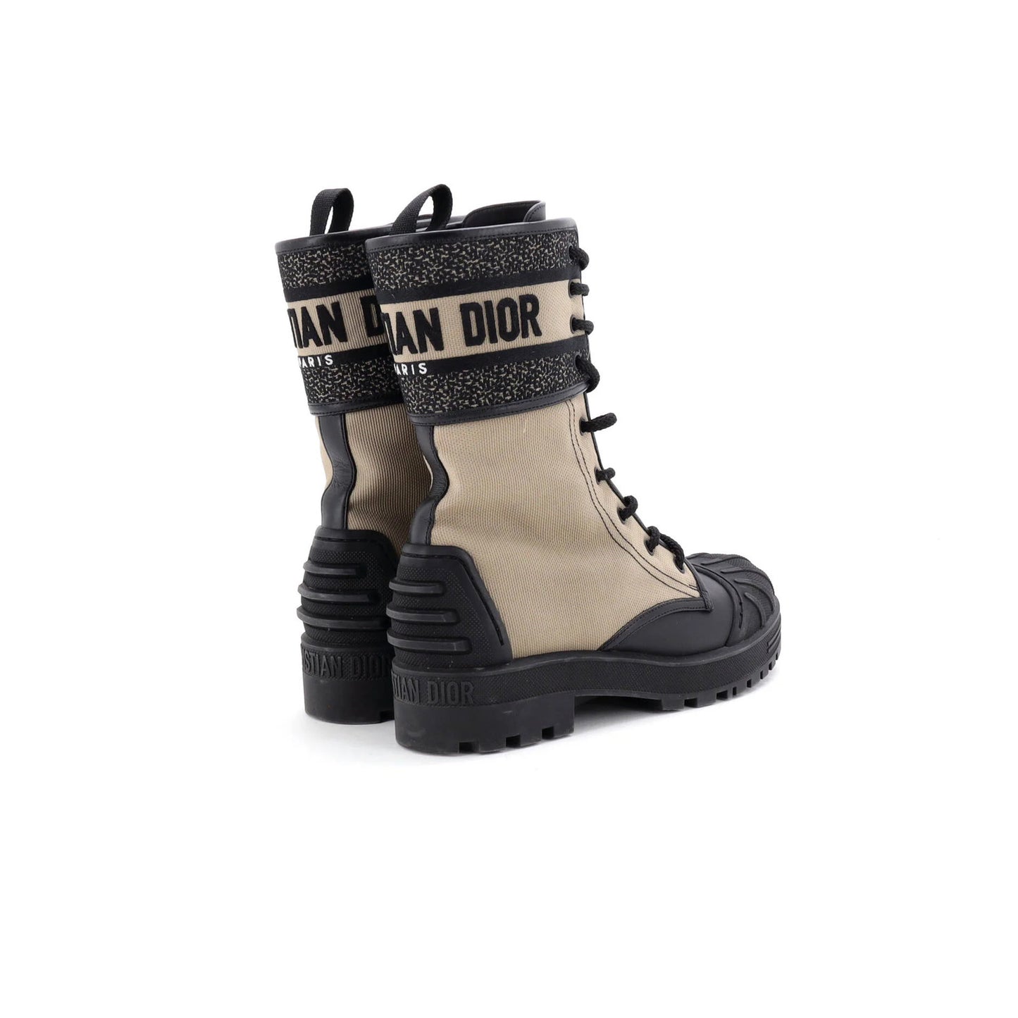 Christian Dior Women'S D-Major Ankle Boots Technical Fabric With Leather