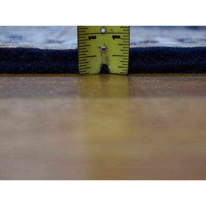 3'X18' Blue Pure Wool 250 Kpsi Nain Xl Runner Hand Knotted Oriental Rug