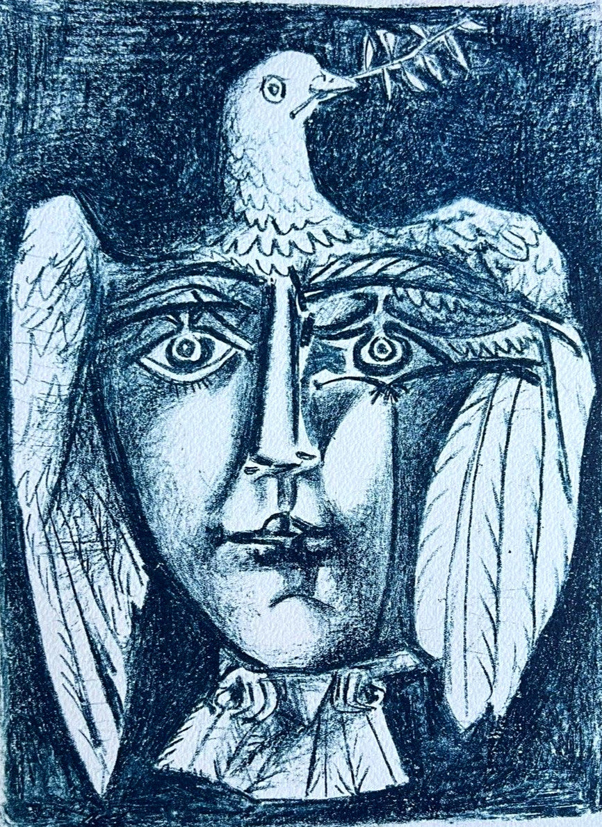 Pablo Picasso Lithograph Coa Signed In Pen Numbered By Hand Stamped Crayon