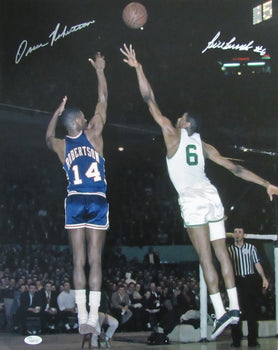 Bill Russell/Oscar Robertson Dual-Autographed 16X20 Photo Jsa 180015
