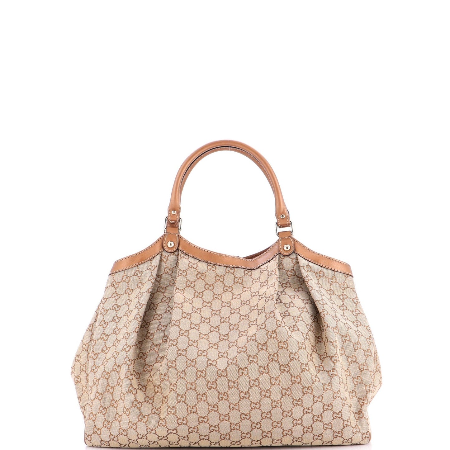 Gucci Sukey Tote Gg Canvas With Leather Large