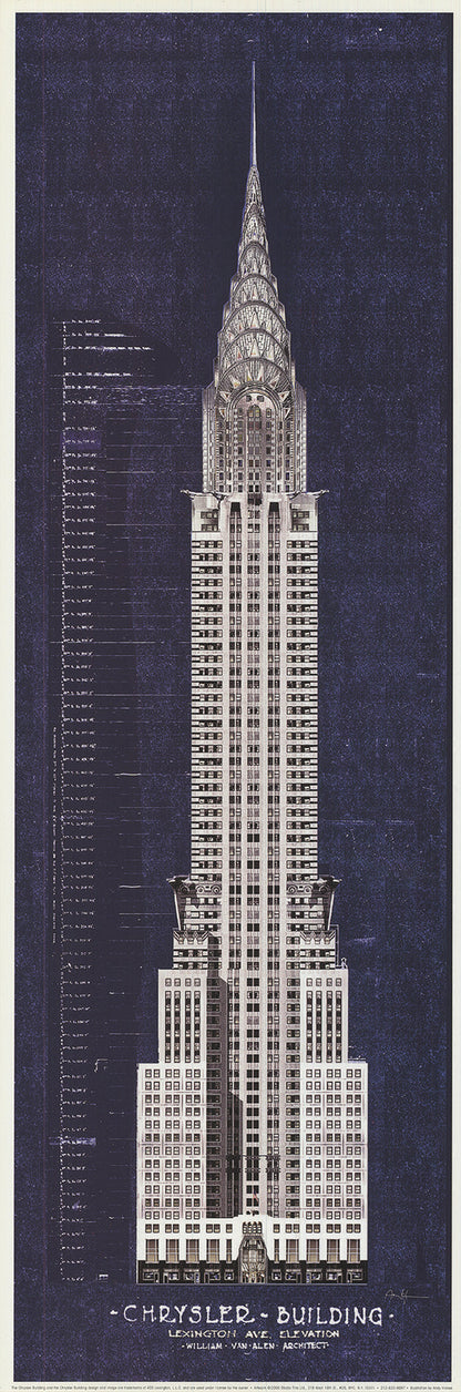 Andy Hickes Chrysler Building " Offset Lithograph Contemporary