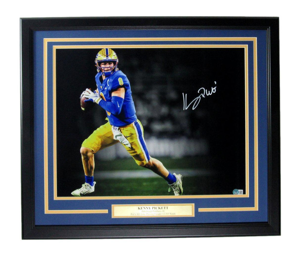 Pickett Autographed Photo Framed 16x20 Pittsburgh University Beckett