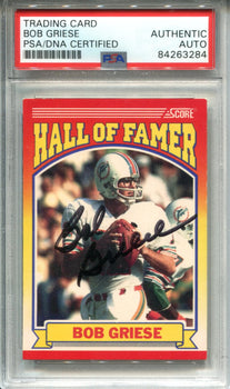 Bob Griese Autographed 1990 Score Card (Psa)