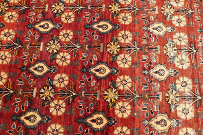 Semi-Antique Handmade Oriental Rug Red Carpet