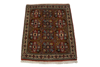 Rare Plush Burnt Orange Floral Wool Area Rug
