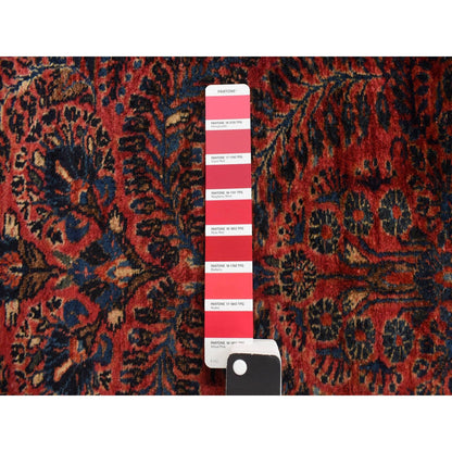 2'2"X13'1" Red Antique Zoroastrian Saroogh Hand Knotted Wool Runner Rug