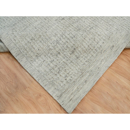 12'X14'10" Platinum Gray Cord Collection Wool Hand Woven Oversized Rug
