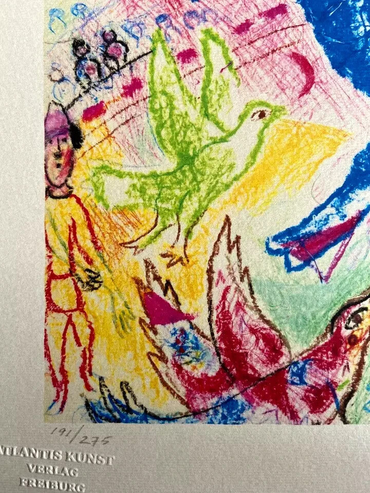 Marc Chagall Lithograph Coa Signed Hand Numbered