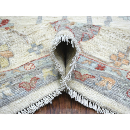 11'9"X15'9" Ivory Afghan Angora Oushak Hand Knotted Wool Oversized Rug