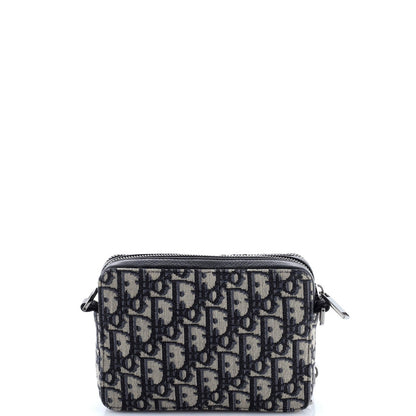 Christian Dior Double Zip Crossbody Pouch Oblique Canvas