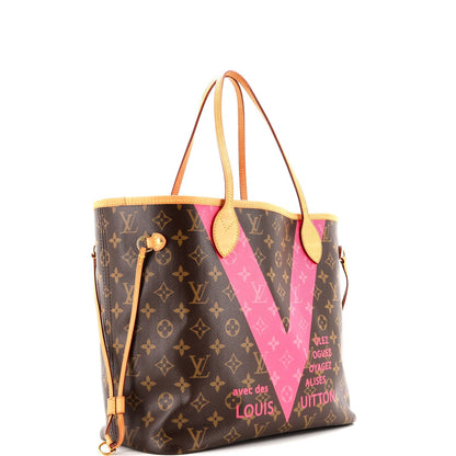 Louis Vuitton Neverfull Nm Tote Limited Edition Cities V Monogram Canvas Mm