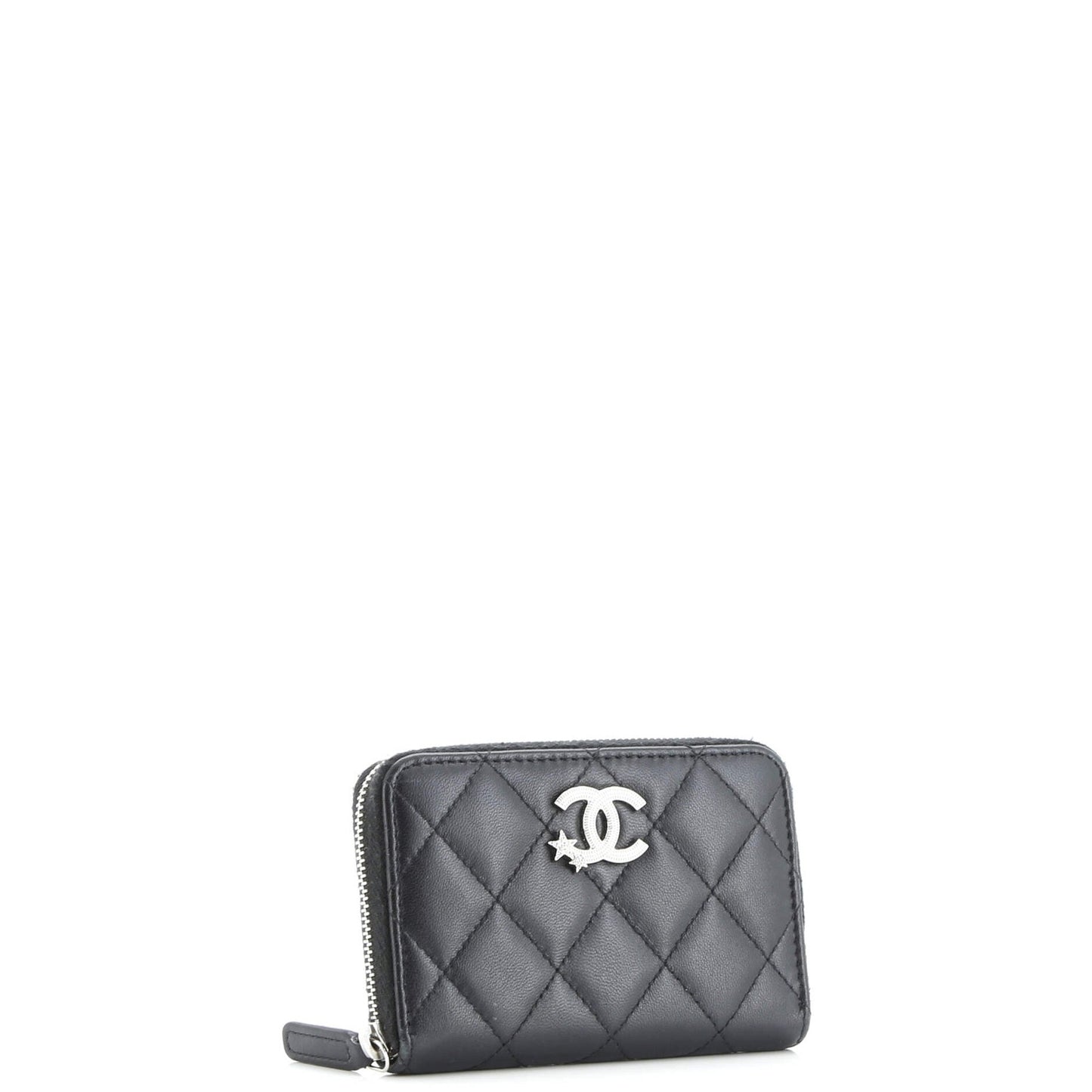 Chanel Cc Stars Zip Coin Purse Quilted Lambskin Small