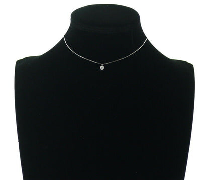 Tasaki Necklace Solitaire Diamond 0.30Ct 18K 750 White Gold