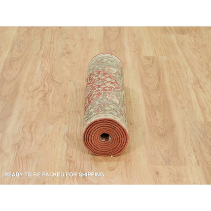 2'6"X10'1" Upsdell Red Haji Jalili Design Hand Knotted Wool Runner Rug