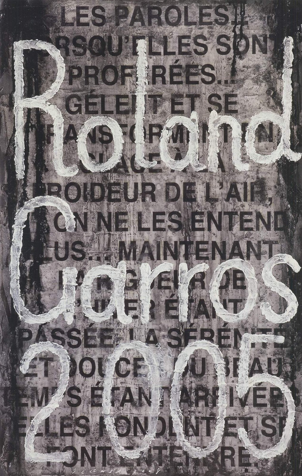 Jaume Plensa Roland Garros French Open " Poster Contemporary Blac
