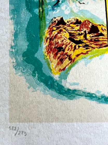 Salvador-Dal Lithograph Handmade Coa Signed Pen Numbered Pencil Crayon