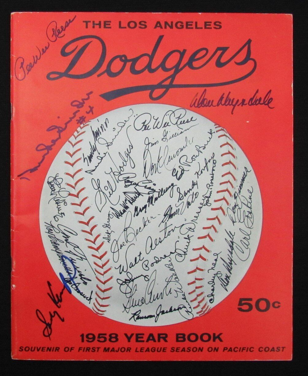 1958 Dodgers Signed/Auto (26) Yearbook Koufax