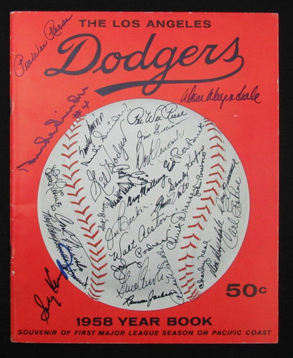 1958 Dodgers Signed/Auto (26) Yearbook Koufax