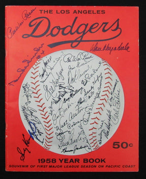 1958 Dodgers Signed/Auto (26) Yearbook Koufax