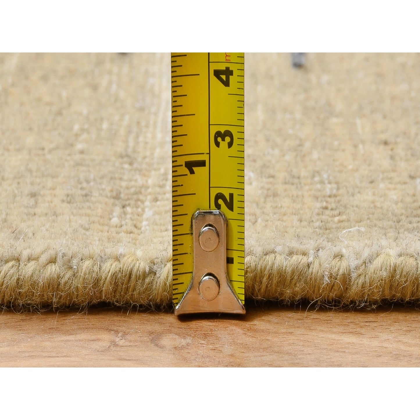 12'2"X12'2" Gold Brown Silk With Wool Hand Knotted Saroogh Square Rug