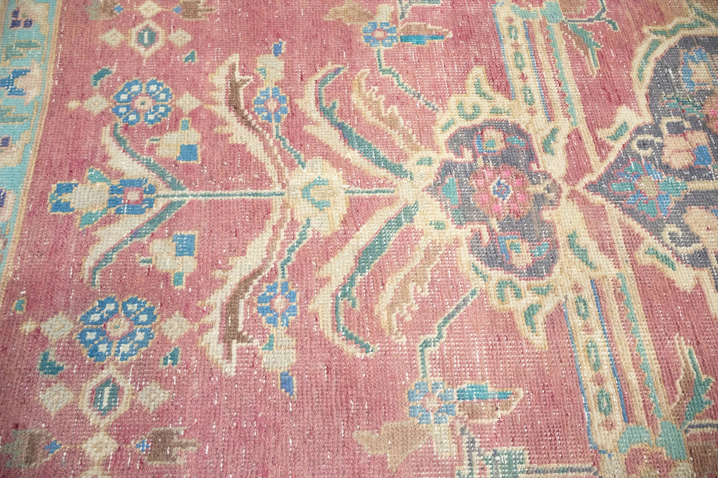 Muted floral classic oriental wool rug for dining room 9x12 ft carpet