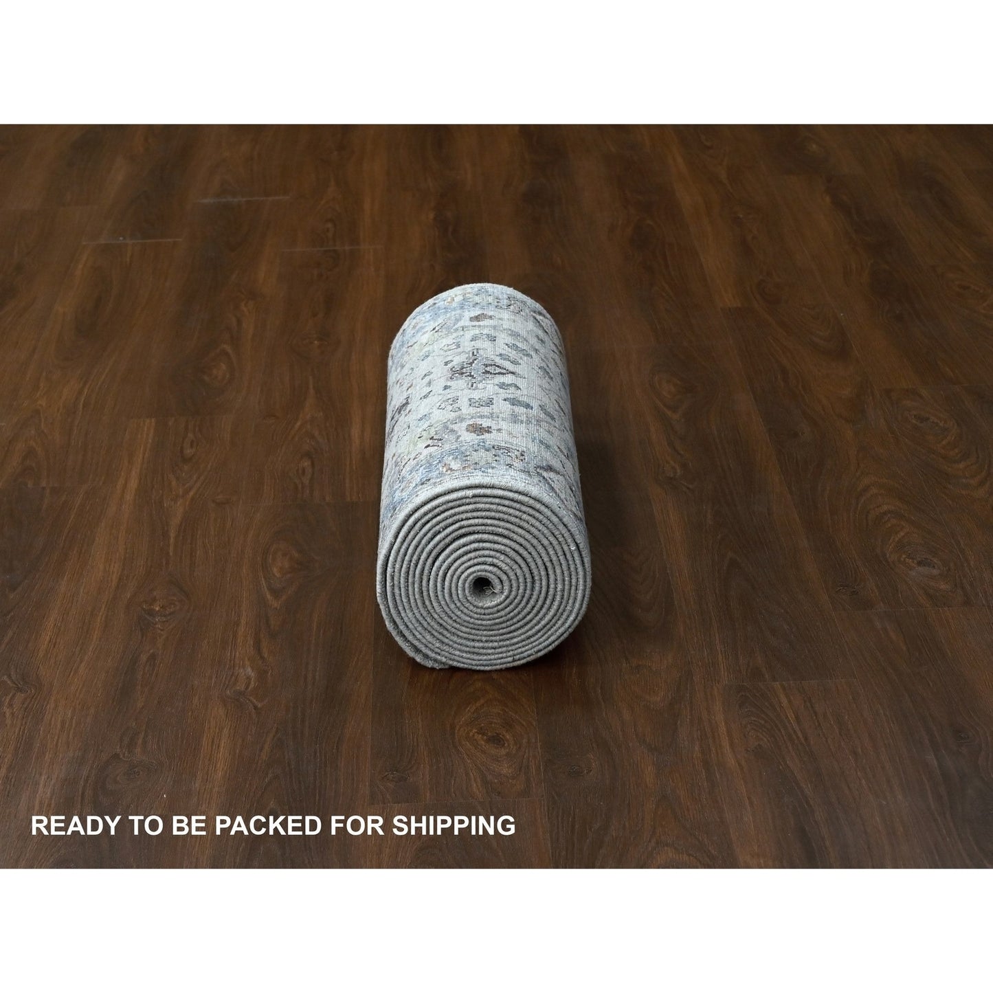 2'6"X19'9" Seraph Gray Oushak 100% Wool Hand Knotted Runner Oriental Rug