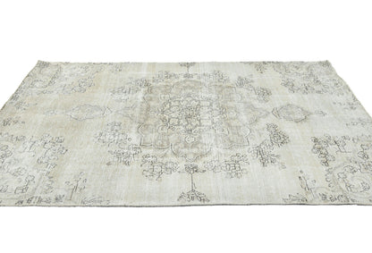 Distressed Vintage Medallion Floral Oriental Rug