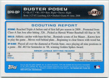 Buster Posey 2009 Bowman Prospects Autographed Rc #Bpa-Bp