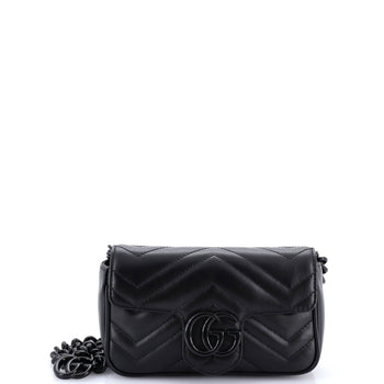 Gucci Gg Marmont Flap Belt Bag Matelasse Leather