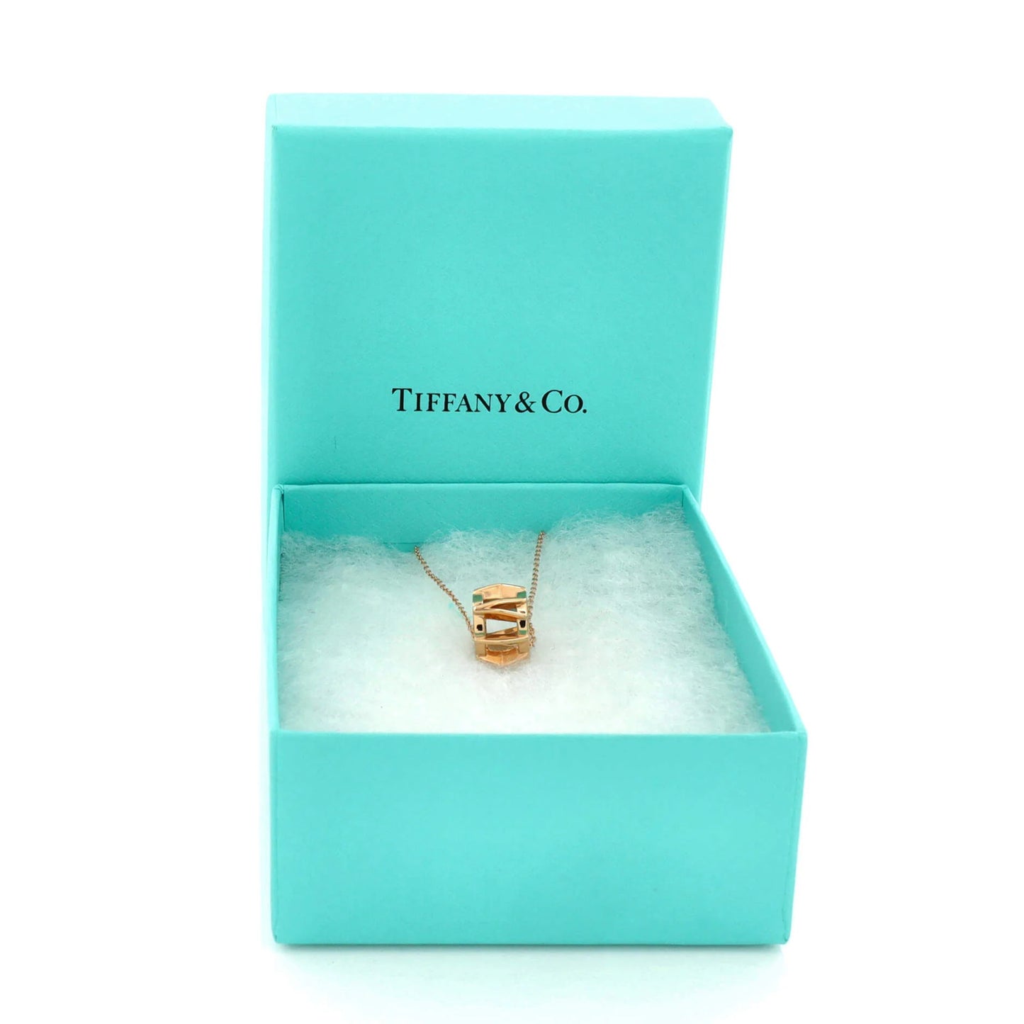 Tiffany & Co. Atlas X Open Pendant Necklace 18K Rose Gold