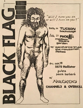 Black Flag Vintage Poster Will I Turn You On Or