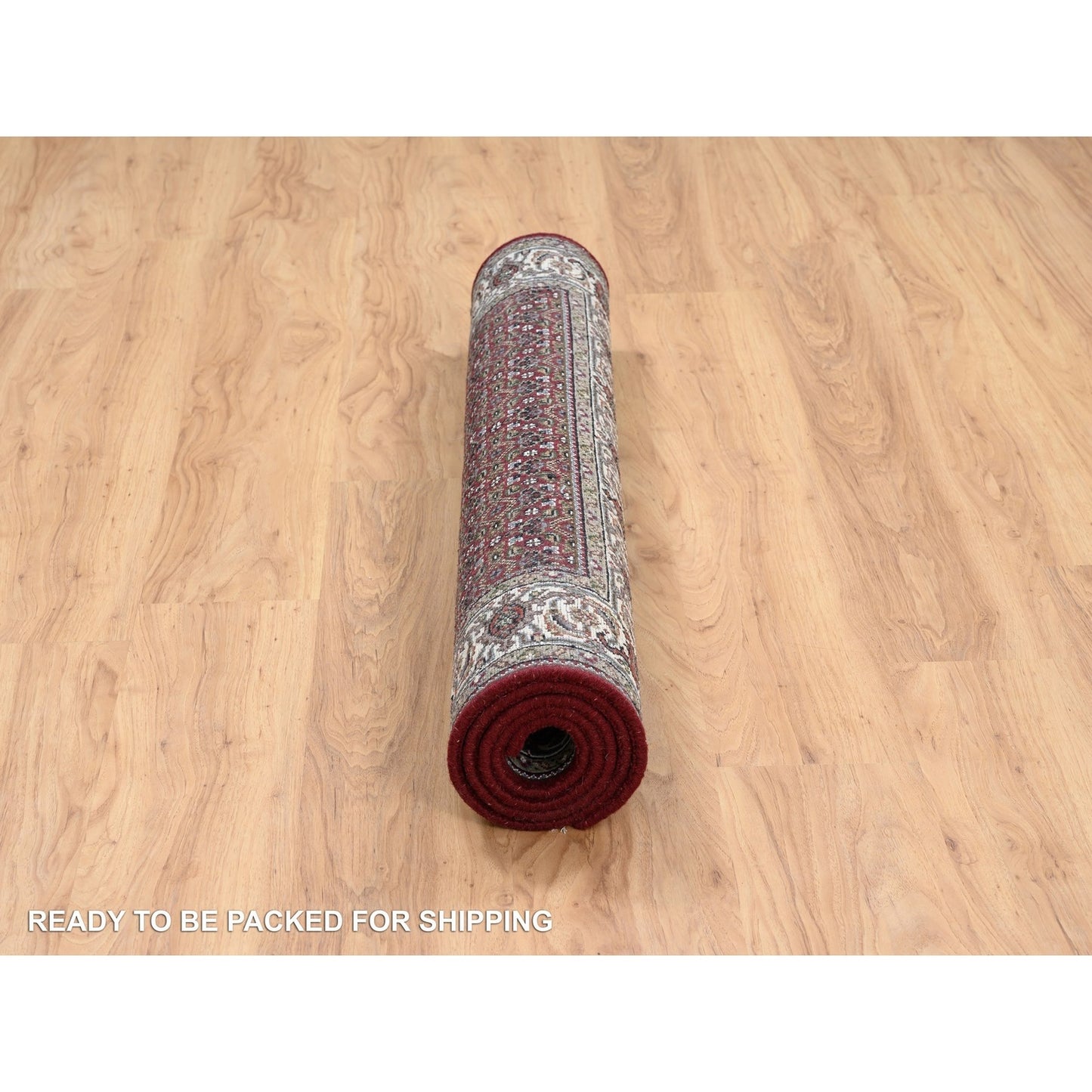 4'X5'10" Red Hand Knotted 175 Kpsi Wool And Silk Herrita Oriental Rug