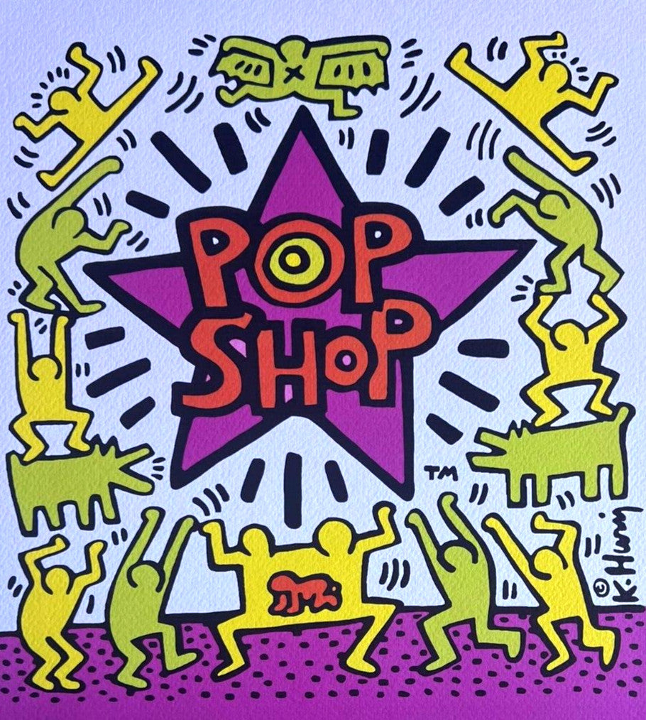 Keith Haring Lithograph From A Painting (Coa Signed In Pen) Numbered In Pencil