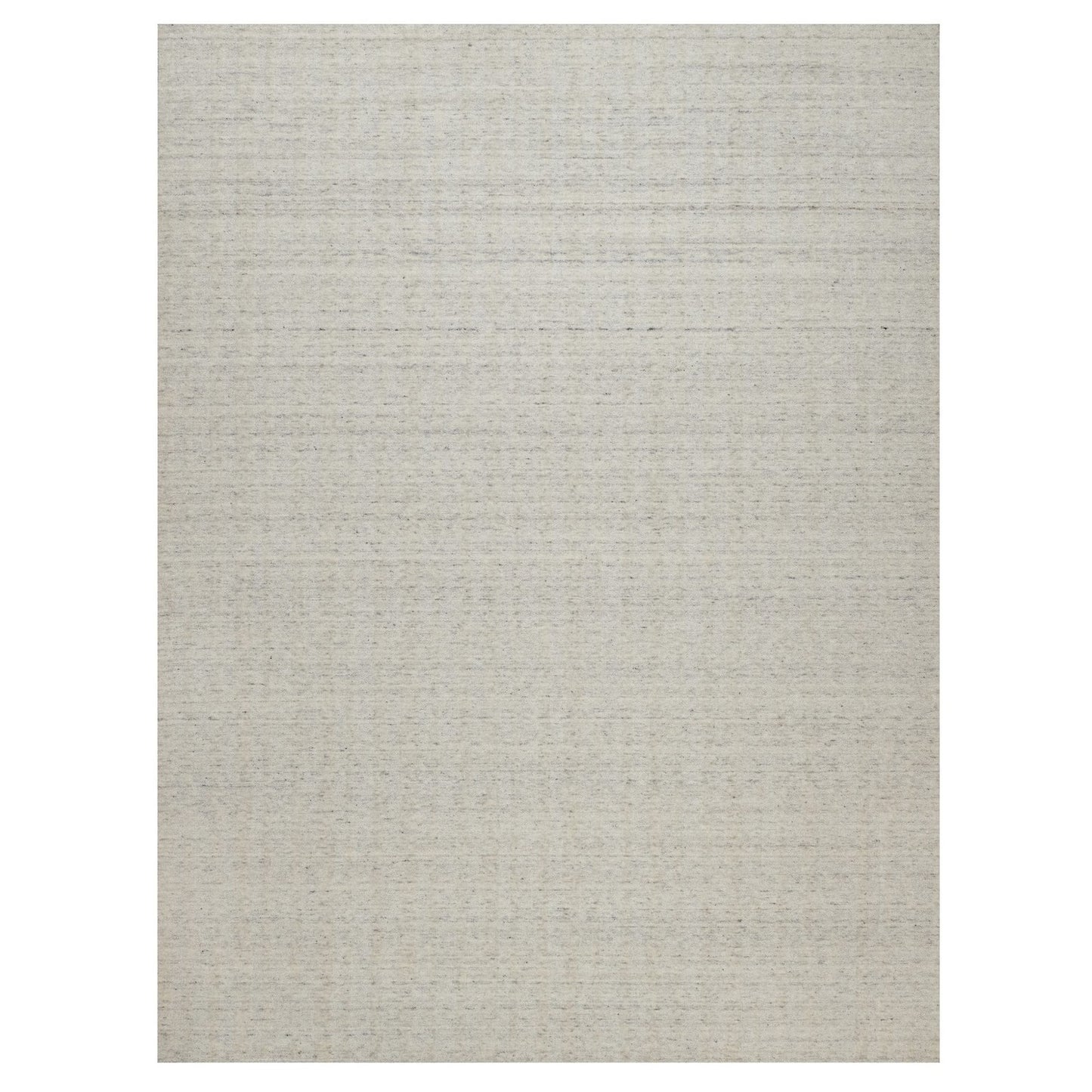 9'X12' Ivory Undyed Natural Wool Vertical Stripes Design Hand Loomed Rug