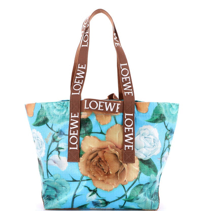 Loewe Fold Logo Strap Tote Printed Vinyl Large