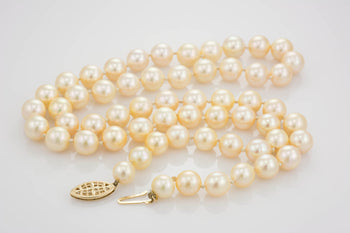 Cultured Saltwater 9Mm Pearl Strand Necklace With