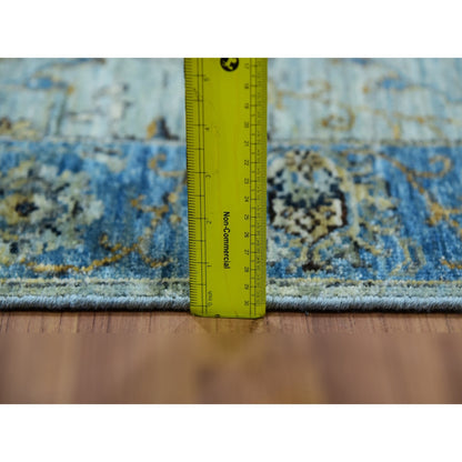 2'9"X16'1" Cruise Blue Shah Abbas Xl Runner Hand Knotted Oriental Rug