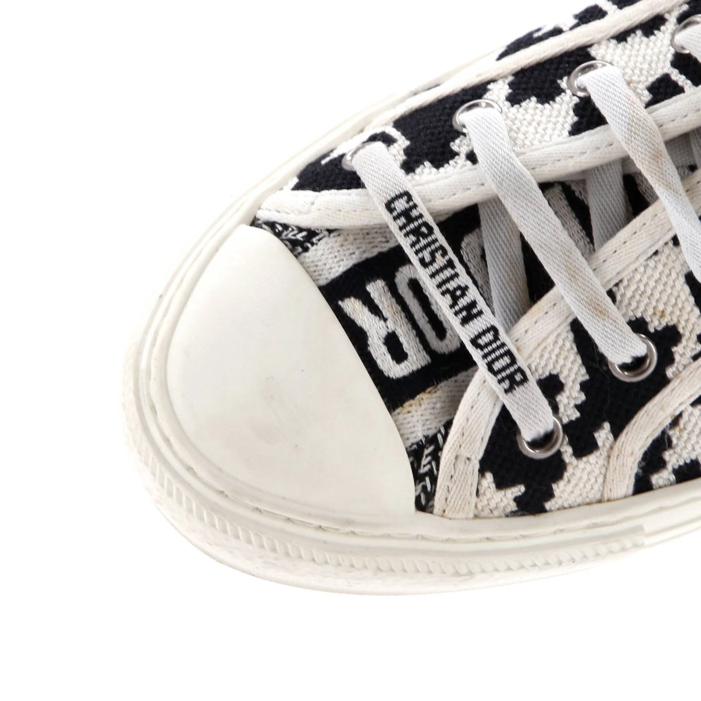 Christian Dior Women'S Walk'N'Dior Sneakers Houndstooth Embroidered Canvas