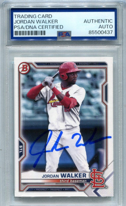 Jordan Walker 2022 Bowman #Bd-187 Auto Authentic