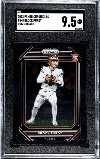 Brock Purdy 2022 Panini Prizm Black Rookie Card #Pb8 Sgc 9.5