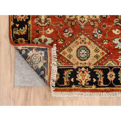 2'9"X12' Red Hand Knotted Karjihooz Design Pure Wool Runner Rug