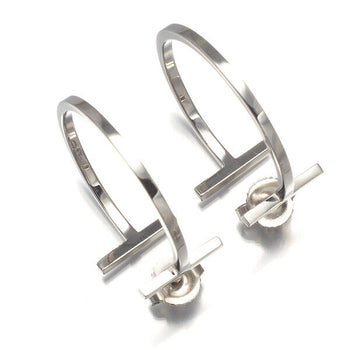 Return To Tiffany L Earrings Tiffany T Wire Medium Hoop 18K 750 White Gold