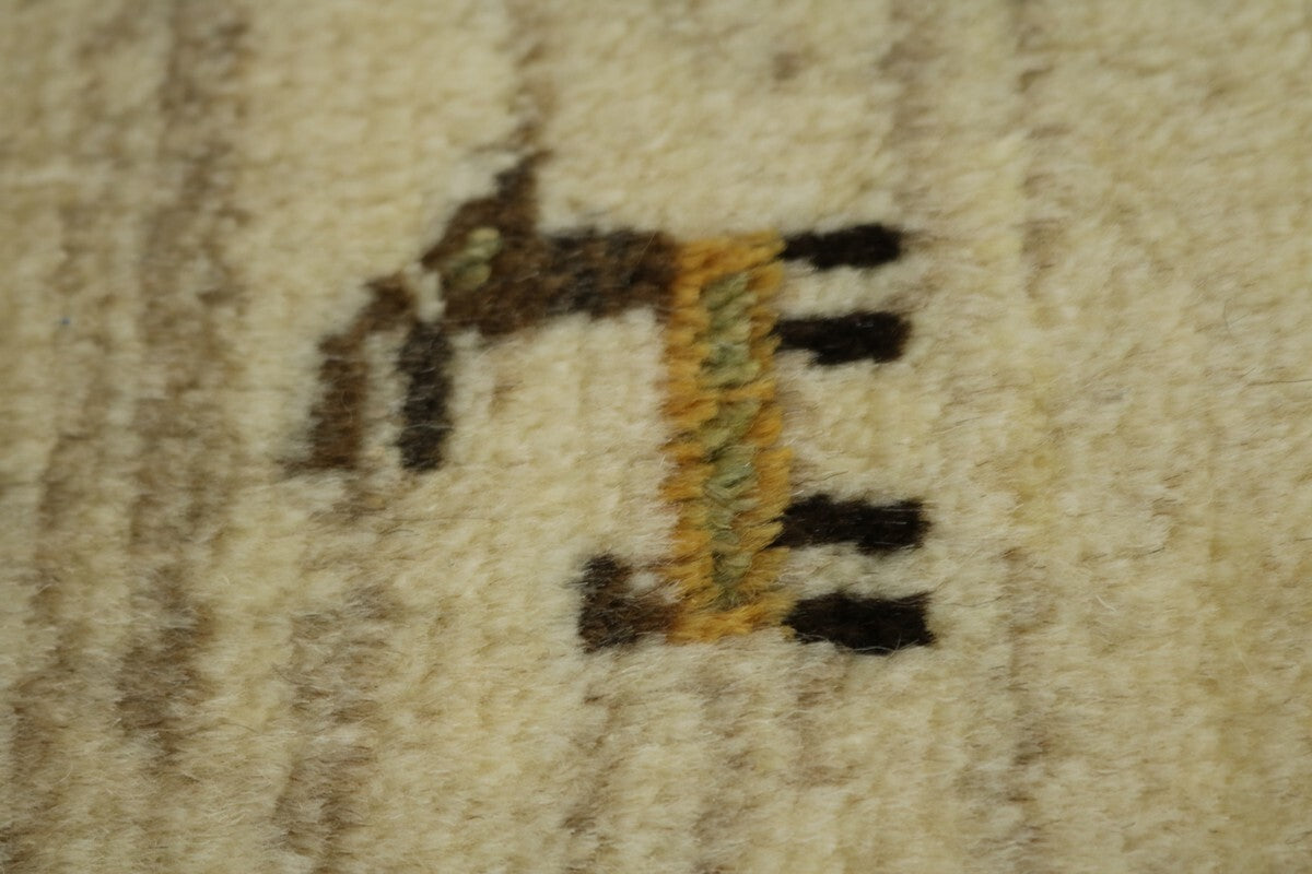 Modern Gabbeh Wool Area Rug Thick Pile Tribal